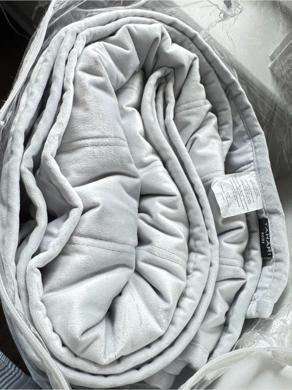 Tahari Home Silver Grey Velvet Channel Queen Coverlet Blanket